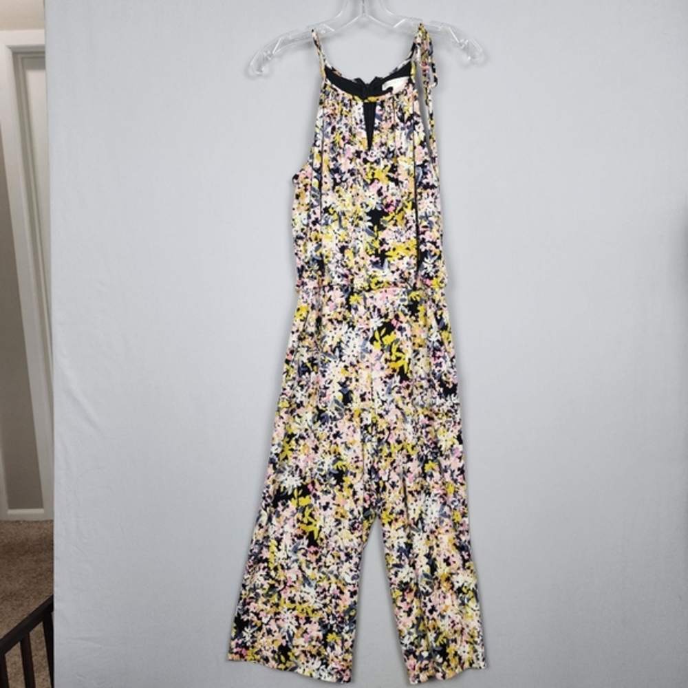 London Times Sleeveless Floral Jumpsuit Sz 8